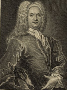 Porträt von Baudis, Gottfried Leonhard  (Deutsche Acta Eruditorum., 1735, 191. T., ungez. Bl. vor S. 761. [Zuschnitt auf Schmuckrahmen])