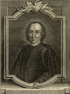 Porträt von Facciolati, Jacopo  (Zuverläßige Nachrichten von dem gegenwärtigen Zustande der Wissenschaften., 1750, 121. T., ungez. Bl. am Anf. d. Bandes. [Zuschnitt auf Schmuckrahmen])