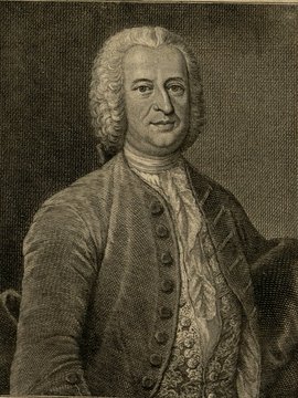 Porträt von Heinsius, Gottfried  (Zuverläßige Nachrichten von dem gegenwärtigen Zustande der Wissenschaften., 1754, 170. T., ungez. Bl. vor S. 82. [Zuschnitt auf Schmuckrahmen])