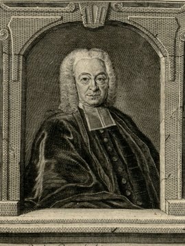 Porträt von Zimmermann, Johannes Jakob  (Zuverläßige Nachrichten von dem gegenwärtigen Zustande der Wissenschaften., 1755, 181. T., ungez. Bl. am Anfang d. Bandes. [Zuschnitt auf Schmuckrahmen])