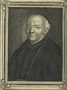 Porträt von Bouhours, Dominique  (Neuer Bücher-Saal der gelehrten Welt., 1713, 21. Oeffn., ungez. Bl. vor S. 605. [Zuschnitt auf Schmuckrahmen])