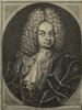 Porträt von Schacher, Polycarp Gottlieb  (Die Gelehrte Fama, welche den gegenwärtigen Zustand der gelehrten Welt und sonderlich derer deutschen Universitäten entdecket., 1717, 53/54. T., ungez. Bl. am Anf. d. Stückes. [Zuschnitt auf Schmuckrahmen])