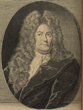 Porträt von Nieuwentijt, Bernard  (Deutsche Acta Eruditorum., 1728, 139. T., ungez. Bl. vor S. 465. [Zuschnitt auf Schmuckrahmen])