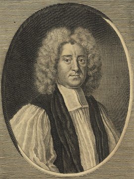 Porträt von Kennett, White  (Deutsche Acta Eruditorum., 1728, 133. T., ungez. Bl. am Anf. d. Bandes. [Zuschnitt auf Schmuckrahmen])