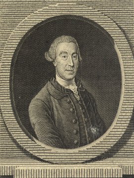 Porträt von Möser, Justus  (Allgemeine deutsche Bibliothek., 1775, 26. Bd., 1. St., ungez. Bl. am Anf. d. Bandes. [Zuschnitt auf Schmuckrahmen])