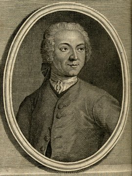 Porträt von Haren, Willem van  (Zuverläßige Nachrichten von dem gegenwärtigen Zustande der Wissenschaften., 1746, 83. T., ungez. Bl. vor S. 776. [Zuschnitt auf Schmuckrahmen])