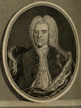 Porträt von Hoffmann, Johann Wilhelm  (Zuverläßige Nachrichten von dem gegenwärtigen Zustande der Wissenschaften., 1742, 34. T., ungez. Bl. vor S. 747. [Zuschnitt auf Schmuckrahmen])