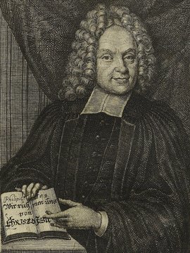 Porträt von Werthern, Johann Friedrich von  (Die Gelehrte Fama, welche den gegenwärtigen Zustand der gelehrten Welt und sonderlich derer deutschen Universitäten entdecket., 1717, 60. T., ungez. Bl. am Anf. d. Stückes. [Zuschnitt auf Schmuckrahmen])