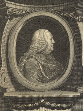 Porträt von Swieten, Gerard van  (Allgemeine deutsche Bibliothek., 1766, 3. Bd., 1. St., ungez. Bl. am Anf. d. Bandes. [Zuschnitt auf Schmuckrahmen])