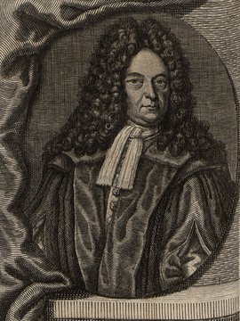 Porträt von Hoffmann, Friedrich  (Neue Bibliothec oder Nachricht und Urtheile von neuen Büchern., 1715, 45. St., ungez. Bl. vor S. 363. [Zuschnitt auf Schmuckrahmen])