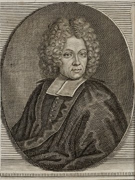 Porträt von Basnage de Beauval, Jacques  (Neue Bibliothec oder Nachricht und Urtheile von neuen Büchern., 1712, 19. St., ungez. Bl. vor S. 741. [Zuschnitt auf Schmuckrahmen])