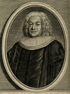 Porträt von Wagner, Friedrich  (Zuverläßige Nachrichten von dem gegenwärtigen Zustande der Wissenschaften., 1746, 78. T., ungez. Bl. vor S. 392. [Zuschnitt auf Schmuckrahmen])