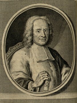 Porträt von Rollin, Charles  (Zuverläßige Nachrichten von dem gegenwärtigen Zustande der Wissenschaften., 1741, 19. T., ungez. Bl. vor S. 459. [Zuschnitt auf Schmuckrahmen])