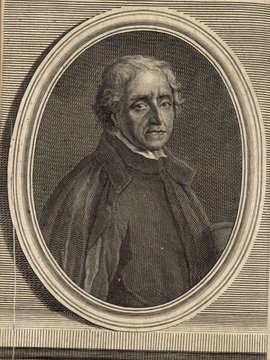 Porträt von Porée, Charles  (Zuverläßige Nachrichten von dem gegenwärtigen Zustande der Wissenschaften., 1748, 99. T., ungez. Bl. vor S. 160. [Zuschnitt auf Schmuckrahmen])