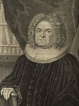 Porträt von Siber, Urban Gottfried  (Deutsche Acta Eruditorum., 1733, 176. T., ungez. Bl. vor S. 533. [Zuschnitt auf Schmuckrahmen])