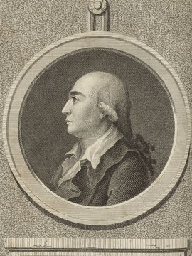 Porträt von Beil, Johann David  (Litteratur- u. Theater-Zeitung., 1784, 3. T., ungez. Bl. am Anf. d. 3. Teils. [Zuschnitt auf Schmuckrahmen])