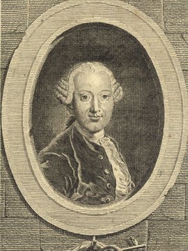 Porträt von Störck, Anton von  (Allgemeine deutsche Bibliothek., 1769, 10. Bd., 1. St., ungez. Bl. am Anf. d. Bandes. [Zuschnitt auf Schmuckrahmen])