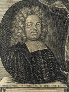 Porträt von Basnage de Beauval, Jacques  (Neuer Bücher-Saal der gelehrten Welt., 1715, 48. Oeffn., ungez. Bl. vor S. 841. [Zuschnitt auf Schmuckrahmen])