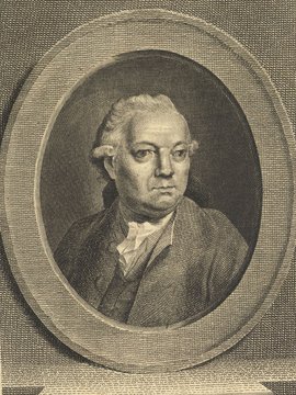Porträt von Benda, Georg  (Neue Bibliothek der schönen Wissenschaften., 1778, 21. Bd., 1. St., ungez. Bl. am Anf. d. Bandes. [Zuschnitt auf Schmuckrahmen])