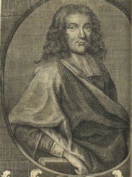 Porträt von Bayle, Pierre  (Neuer Bücher-Saal der gelehrten Welt., 1715, 50. Oeffn., ungez. Bl. vor S. 67. [Zuschnitt auf Schmuckrahmen])