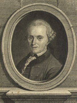 Porträt von Kant, Immanuel  (Allgemeine deutsche Bibliothek., 1773, 20. Bd., 1. St., ungez. Bl. am Anf. d. Bandes. [Zuschnitt auf Schmuckrahmen])