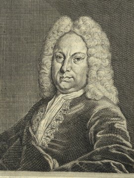 Porträt von Beck, Johann Jodocus  (Fränckische Acta Erudita et Curiosa., 1729, 18. Slg., ungez. Bl. vor S. 451. [Zuschnitt auf Schmuckrahmen])