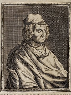 Porträt von Barbarus, Hermolaus  (Neue Bibliothec oder Nachricht und Urtheile von neuen Büchern., 1715, 40. St., ungez. Bl. vor S. 811. [Zuschnitt auf Schmuckrahmen])