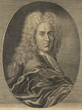 Porträt von Vaillant, Sébastien  (Deutsche Acta Eruditorum., 1728, 134. T., ungez. Bl. vor S. 77. [Zuschnitt auf Schmuckrahmen])