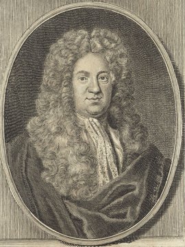 Porträt von Suikers, Geerlof  (Deutsche Acta Eruditorum., 1723, 85. T., ungez. Bl. am Anf. d. Bandes. [Zuschnitt auf Schmuckrahmen])