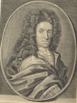 Porträt von Gautier, Hubert  (Deutsche Acta Eruditorum., 1724, 95. T., ungez. Bl. vor S. 761. [Zuschnitt auf Schmuckrahmen])