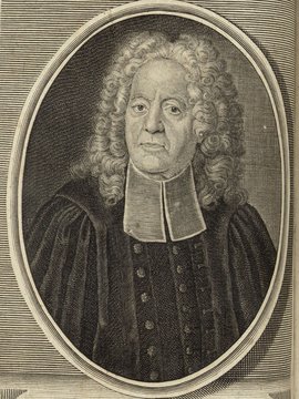 Porträt von Des Vignoles, Alphonse  (Deutsche Acta Eruditorum., 1738, 223. T., ungez. Bl. vor S. 457. [Zuschnitt auf Schmuckrahmen])