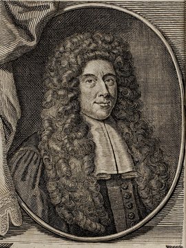 Porträt von Gronovius, Jacobus  (Neue Bibliothec oder Nachricht und Urtheile von neuen Büchern., 1711, 11. St., ungez. Bl. am Anf. d. Bandes. [Zuschnitt auf Schmuckrahmen])