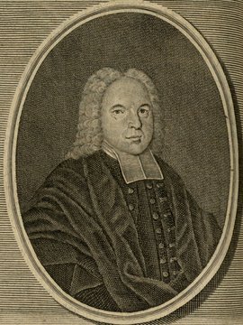 Porträt von Bernhold, Johann Balthasar  (Zuverläßige Nachrichten von dem gegenwärtigen Zustande der Wissenschaften., 1743, 42. T., ungez. Bl. vor S. 383. [Zuschnitt auf Schmuckrahmen])