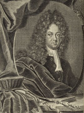 Porträt von Jenichen, Gottlob Friedrich  (Deutsche Acta Eruditorum., 1716, 41. T., ungez. Bl. vor S. 305. [Zuschnitt auf Schmuckrahmen])