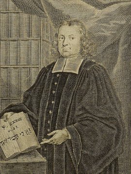 Porträt von Goetze, Johann Melchior  (Die Gelehrte Fama, welche den gegenwärtigen Zustand der gelehrten Welt und sonderlich derer deutschen Universitäten entdecket., 1715, 40. T., ungez. Bl. am Anf. d. Stückes. [Zuschnitt auf Schmuckrahmen])