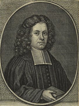 Porträt von Feustking, Johann Heinrich  (Die Gelehrte Fama, welche den gegenwärtigen Zustand der gelehrten Welt und sonderlich derer deutschen Universitäten entdecket., 1711, 11. T., ungez. Bl. am Anf. d. Stückes. [Zuschnitt auf Schmuckrahmen])