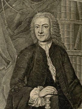 Porträt von Crusius, Christian August  (Zuverläßige Nachrichten von dem gegenwärtigen Zustande der Wissenschaften., 1747, 94. T., ungez. Bl. vor S. 704. [Zuschnitt auf Schmuckrahmen])