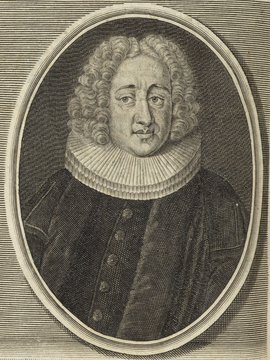 Porträt von Rusmeyer, Michael Christian  (Deutsche Acta Eruditorum., 1738, 228. T., ungez. Bl. vor S. 837. [Zuschnitt auf Schmuckrahmen])