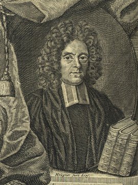 Porträt von Hickes, George  (Neuer Bücher-Saal der gelehrten Welt., 1713, 22. Oeffn., ungez. Bl. vor S. 681. [Zuschnitt auf Schmuckrahmen])