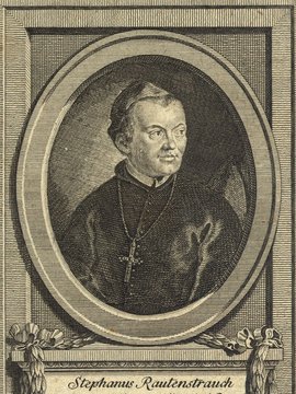 Porträt von Rautenstrauch, Franz Stephan  (Allgemeine deutsche Bibliothek., 1782, 50. Bd., 1. St., ungez. Bl. am Anf. d. Bandes. [Zuschnitt auf Schmuckrahmen])