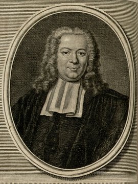 Porträt von Wesseling, Petrus  (Zuverläßige Nachrichten von dem gegenwärtigen Zustande der Wissenschaften., 1747, 87. T., ungez. Bl. vor S. 158. [Zuschnitt auf Schmuckrahmen])