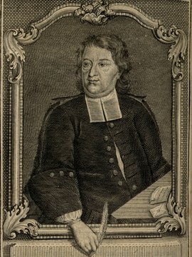 Porträt von Weislinger, Johann Nicolaus  (Zuverläßige Nachrichten von dem gegenwärtigen Zustande der Wissenschaften., 1751, 143. T., ungez. Bl. vor S. 674. [Zuschnitt auf Schmuckrahmen])