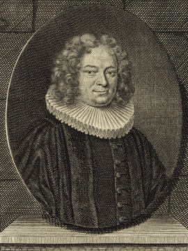 Porträt von Neumeister, Erdmann  (Deutsche Acta Eruditorum., 1715, 34. T., ungez. Bl. vor S. 749. [Zuschnitt auf Schmuckrahmen])