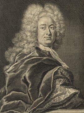 Porträt von Platner, Johann Zacharias  (Deutsche Acta Eruditorum., 1728, 132. T., ungez. Bl. vor S. 837. [Zuschnitt auf Schmuckrahmen])