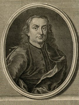 Porträt von Lami, Giovanni  (Zuverläßige Nachrichten von dem gegenwärtigen Zustande der Wissenschaften., 1747, 85. T., ungez. Bl. am Anf. d. Bandes. [Zuschnitt auf Schmuckrahmen])