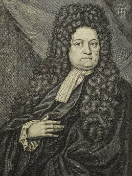 Porträt von Schröter, Karl  (Die Gelehrte Fama, welche den gegenwärtigen Zustand der gelehrten Welt und sonderlich derer deutschen Universitäten entdecket., 1718, 65/66. T., ungez. Bl. am Anf. d. Stückes. [Zuschnitt auf Schmuckrahmen])