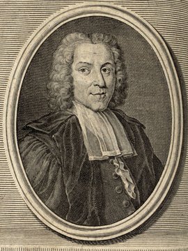 Porträt von Gaub, Hieronymus David  (Zuverläßige Nachrichten von dem gegenwärtigen Zustande der Wissenschaften., 1748, 104. T., ungez. Bl. vor S. 578. [Zuschnitt auf Schmuckrahmen])