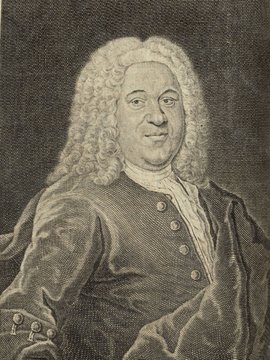 Porträt von Rivinus, Johann Florens  (Deutsche Acta Eruditorum., 1739, 233. T., ungez. Bl. vor S. 305. [Zuschnitt auf Schmuckrahmen])