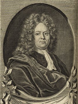 Porträt von Struve, Burkhard Gotthelf  (Deutsche Acta Eruditorum., 1713, 12. T., ungez. Bl. vor S. 977. [Zuschnitt auf Schmuckrahmen])