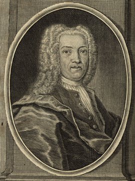 Porträt von Zwierlein, Johann Jacob von  (Deutsche Acta eruditorum., 1735, 190. T., ungez. Bl. v. S. 685. [Zuschnitt auf Schmuckrahmen])